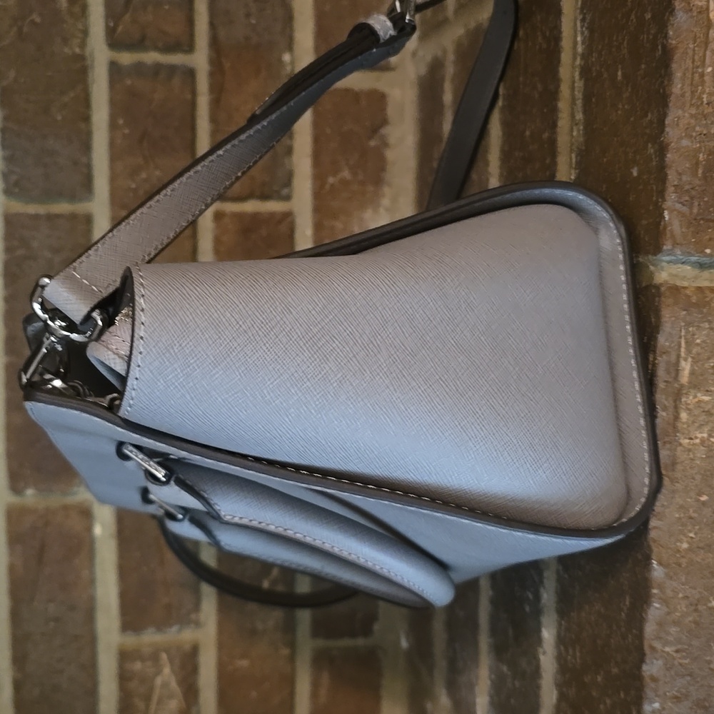 Michael Kors‎ Selma Silver Satchel Purse w/Handles Removable Shoulder Strap - Picture 2 of 10